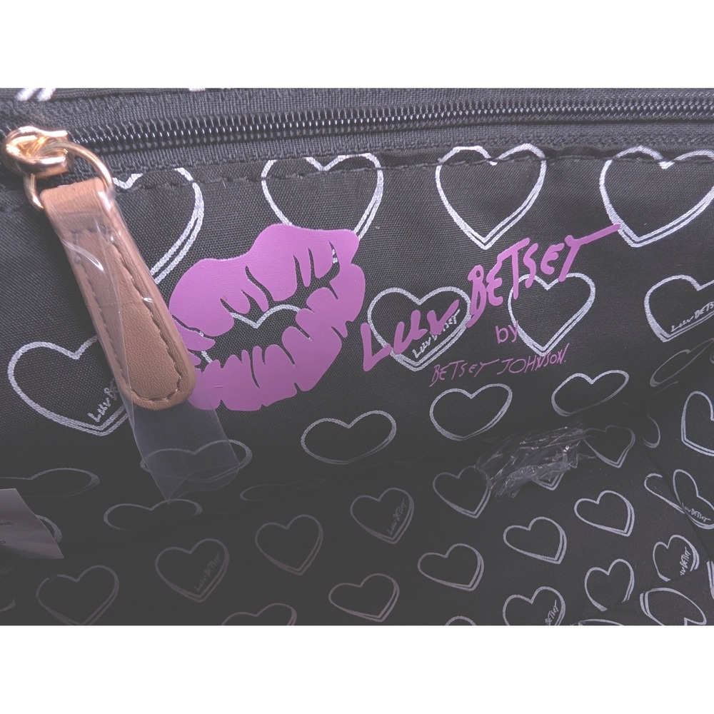 Luv Betsey by Betsey Johnson Straw Strawberry Tote Bag with Teddy Bear Charm NWT - Picture 7 of 12